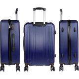 Kofferset 3 delig - Reiskoffers met TSA slot en op wielen - Dallas - Blauw - Travelsuitcase