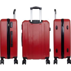Travelsuitcase - Koffer Dallas - Reiskoffer met cijferslot en op wielen - Stevig ABS - 95 Liter - Rood - Maat L ca 76x50x28 cm