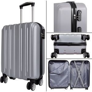 Handbagage koffer - Reiskoffer trolley - Lichtgewicht koffers met slot op wielen - Stevig ABS - 38 Liter - Dallas - Zilver- Travelsuitcase - S