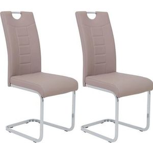 Ruby Set van 2 draaistoelen kunstleer met metalen handgreep, verchroomd, 60 x 44 x 103 cm