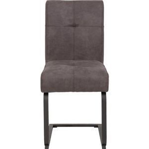 Luise Set van 2 stoelen met microvezel overtrek vintage look antraciet metalen frame antraciet
