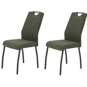 Apollo Elif Eetkamerstoel, stoel, microvezel, groen, set van 2