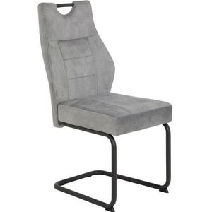 Apollo Linda Set van 2 eetkamerstoelen, microvezel, zilver