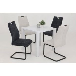Apollo Melina Set van 4 eetkamerstoelen, schommelstoel, XL-stoel, keukenstoel, corduroy, antraciet