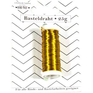 Stern Fabrik Binddraad/wikkeldraad - op rol - goud - 50 m x 0,35 mm - hobbydraad/bloemendraad