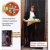 Insecten deur hor/gordijn - zwart - magnetisch - polyester - 100 x 210 cm - deur- en raamhorren