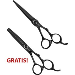 E-Kwip Kuro Range Set - Kappersschaar - Zwart - Japans Staal