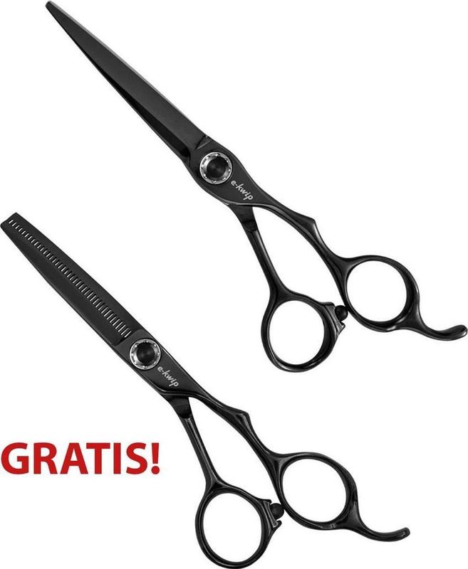 E-Kwip Kuro Range Set - Kappersschaar - Zwart - Japans Staal