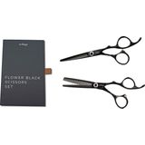 E-Kwip - Flower Set - Kappersscharen - Zwart - Japans Staal