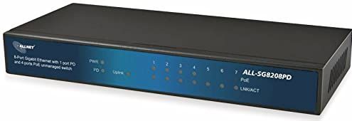 Allnet - ALL-SG8208PD - Netwerkschakelaar - Zwart - 8x RJ45 Gigabit Poorten