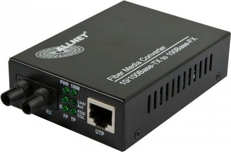 Allnet - ALL-MC107-ST-MM - Netwerk Media Converter - Zwart - 100Mbit/s, 10/100BaseTX, 100BaseFX