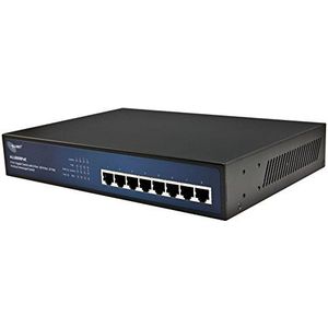 Allnet ALL8808POE netwerkschakelaar Unmanaged L2 Gigabit Ethernet (10/100/1000) Ethernet-verbinding, ondersteunt stroomvoorziening via deze poort (PoE) zwart, blauw