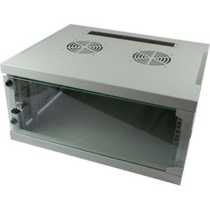 Allnet 19 Wandbehuizing 4U B541 / D445mm 1-delig *lichtgrijs* SMQ serie (4 HE, 19 inch rek), Serverkast, Grijs