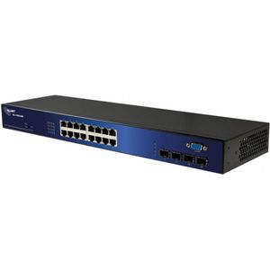 Allnet - ALL-SG8420M - Netwerkschakelaar - Zwart - 16 Gigabit Poorten, 4 MiniGBIC-Slots, Beheerd