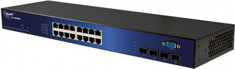 Allnet - ALL-SG8420M - Netwerkschakelaar - Zwart - 16 Gigabit Poorten, 4 MiniGBIC-Slots, Beheerd