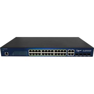 Allnet switch smart managed layer2 24 poort? poe budget 370w? 24x poe bij? 4x sfp? 19"? alle-sg84 (24 ports), Netwerkschakelaar, Zwart