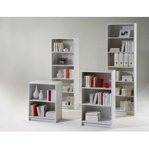 Lily Plank, wit, modern boekenkast met 2 open vakken, veelzijdig kantoorarchiefrek, staand rek met veel opbergruimte, 60 x 78 x 28 cm (b x h x d)