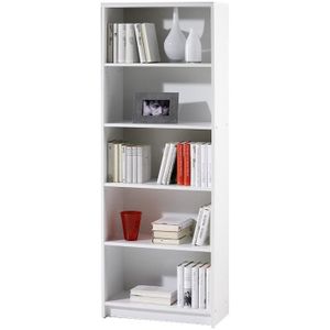 Lilly - Boekenkast - Wit - Spaanplaat - 60 x 28 x 172 cm