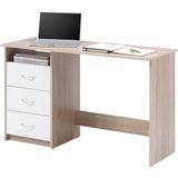 EMOB - Adriano - Bureau - Eik/Wit - 3 Lades, Spaanplaat