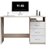 EMOB - Adriano - Bureau - Eik/Wit - 3 Lades, Spaanplaat