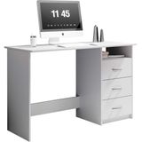 EMOB - Adriano - Bureau - Wit - Spaanplaat - 3 Lades