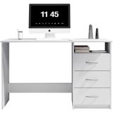 EMOB - Adriano - Bureau - Wit - Spaanplaat - 3 Lades