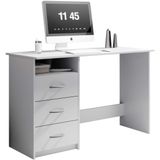 EMOB - Adriano - Bureau - Wit - Spaanplaat - 3 Lades