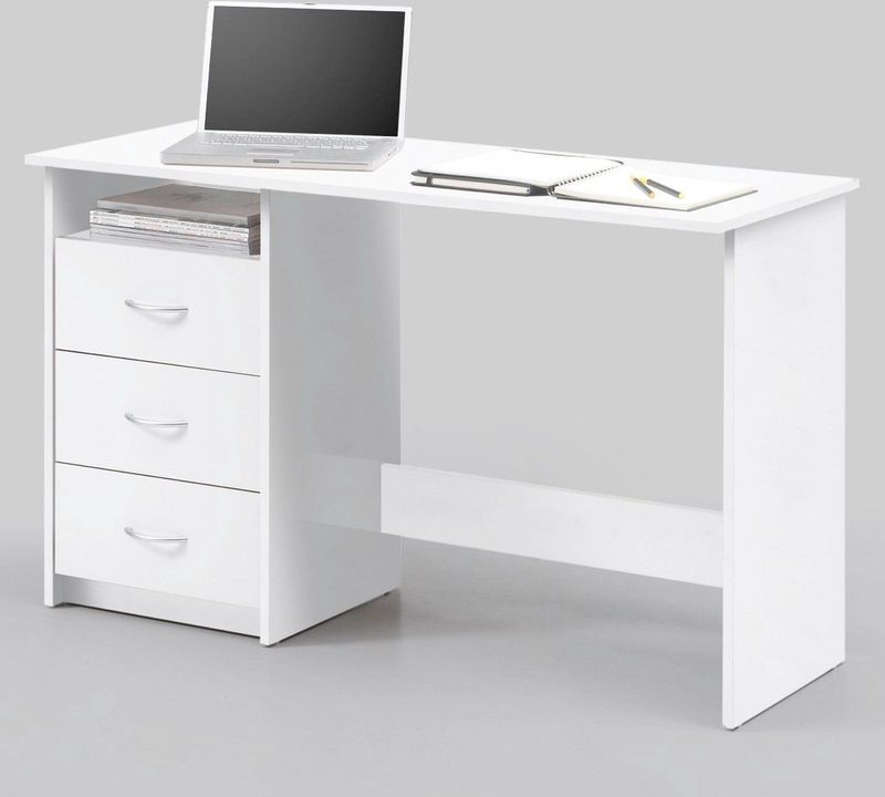 EMOB - Adriano - Bureau - Wit - Spaanplaat - 3 Lades