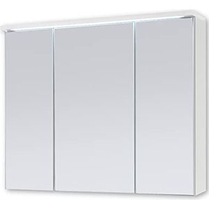 Stella Trading TWO Spiegelkast badkamer met LED-verlichting in wit - badkamerspiegelkast met veel opbergruimte - 80 x 68 x 22,5 cm (B x H x D)