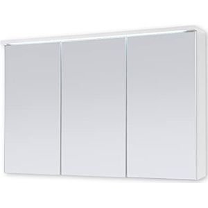 Stella Trading TWO Spiegelkast badkamer met LED-verlichting in wit - badkamerspiegelkast met veel opbergruimte - 100 x 68 x 22,5 cm (b x h x d)