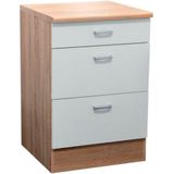 BEGA BBK Unterschrank in Sonoma-Eiche / wei, Holzwerkstoff - 60x90x60cm (BxHxT)