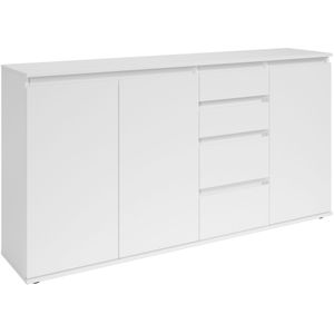 Meerveil H1071ST03ME Commode, dressoir highboard dressoir hout met 1 schuiflade 2 deuren voor woonkamer slaapkamer hal wit en natuur 60 x 30 x 73 cm,wit licht eiken