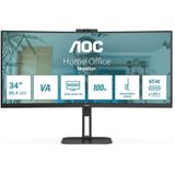 AOC V5 CU34V5CW LED display 86,4 cm (34") 3440 x 1440 Pixels Wide Quad HD Zwart