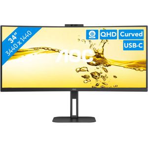 AOC V5 CU34V5CW - QHD Curved Ultrawide Monitor - USB-C - 65w - Webcam - 34 inch