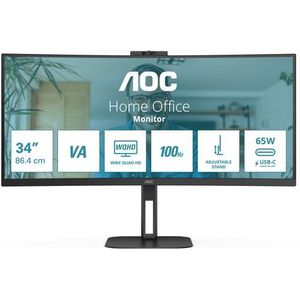 AOC V5 CU34V5CW LED display 86,4 cm (34") 3440 x 1440 Pixels Wide Quad HD Zwart