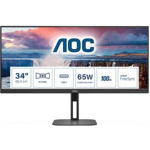 Aoc - U34v5c/bk - Monitor - 34´´ - Wide QHD - VA Paneel - 100Hz