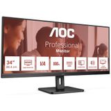 AOC U34E2M computer monitor 86,4 cm (34") 3440 x 1440 Pixels Wide Quad HD Zwart