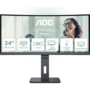 AOC Pro-Line CU34P3CV LED-monitor Energielabel G (A - G) 86.4 cm (34 inch) 3440 x 1440 Pixel 21:9 4 ms HDMI, DisplayPort, Hoofdtelefoonaansluiting, USB 3.2 Gen