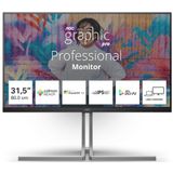 AOC - U32U3CV - Gaming Monitor - Zwart - 32 inch - 4K Ultra HD