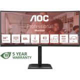 AOC - CU34E4CV - VA-monitor - 34 inch - 3440 x 1440 pixels - 21:9 - 120 Hz