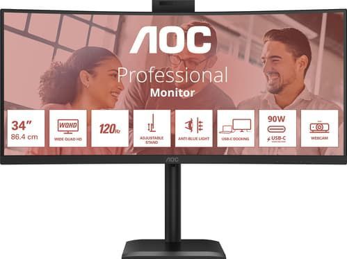 AOC - CU34E4CW - Monitor - 34 inch - 3440 x 1440 pixels - VA - 21:9 - 120 Hz