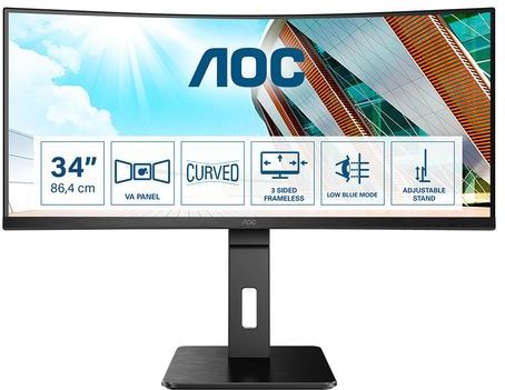 Monitor - 86,4 cm - 3440 x 1440 Pixels - LED - Mat - Gebogen