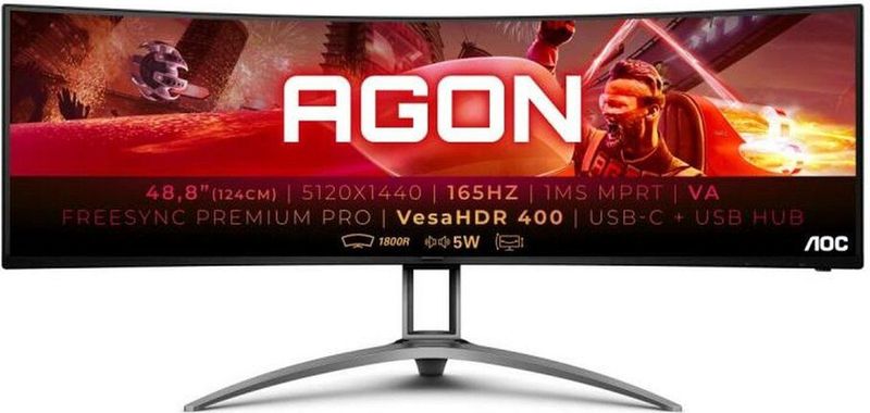AOC B2 AG493UCX2 - QHD Ultrawide Gaming Monitor - USB-C - KVM-switch - 165hz - 49 inch