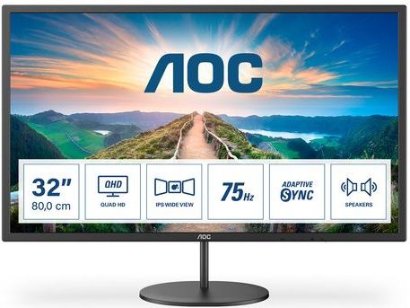 AOC V4 Q32V4 computer monitor 80 cm (31.5") 2560 x 1440 Pixels 2K Ultra HD LED Zwart