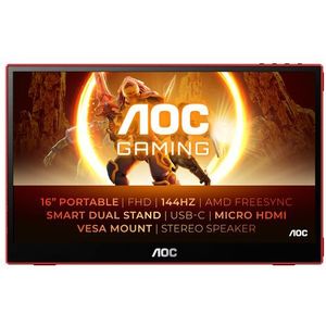 AOC GAMING 16G3 - Draagbare Gamingmonitor - 15,6 Inch - Full HD - IPS-paneel