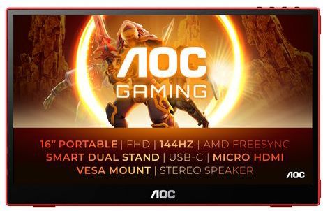 AOC GAMING 16G3 - Draagbare Gamingmonitor - 15,6 Inch - Full HD - IPS-paneel