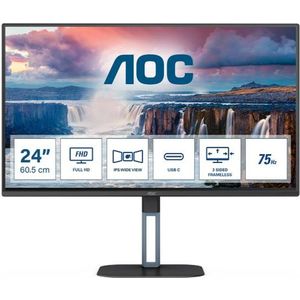 AOC Value-Line 24V5CE/BK LED-monitor Energielabel E (A - G) 61 cm (24 inch) 1920 x 1080 Pixel 16:9 4 ms HDMI, USB 3.2 Gen 1, USB-C, Hoofdtelefoonaansluiting