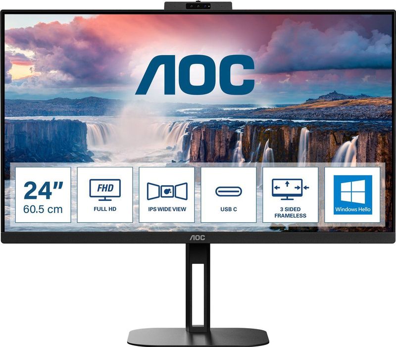 AOC V5 24V5CW/BK computer monitor 60,5 cm (23.8") 1920 x 1080 Pixels Full HD LED Zwart