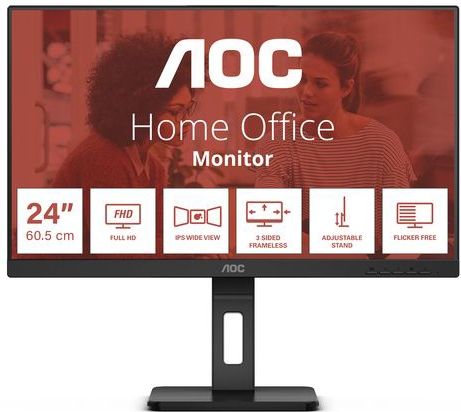AOC E3 24E3QAF LED display 60,5 cm (23.8") 1920 x 1080 Pixels Full HD LCD Zwart
