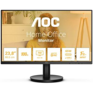 AOC 24B3CA2-24 inch FHD-monitor, luidspreker (1920x1080, 100 Hz, HDMI, USB-C (65 W PD), USB-hub) zwart